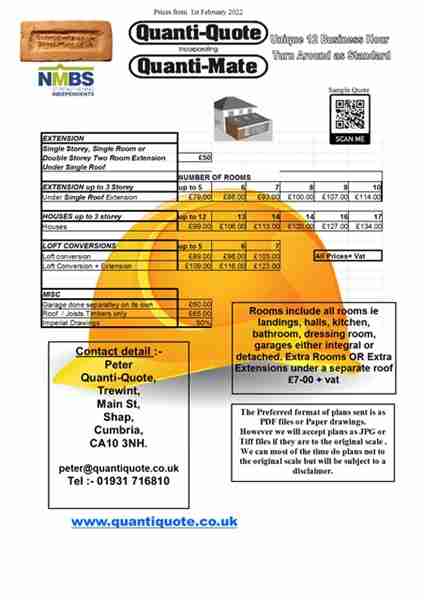 QuantiQuote Building Material Quantity Estimating of Material Estimation Builder's  Prices